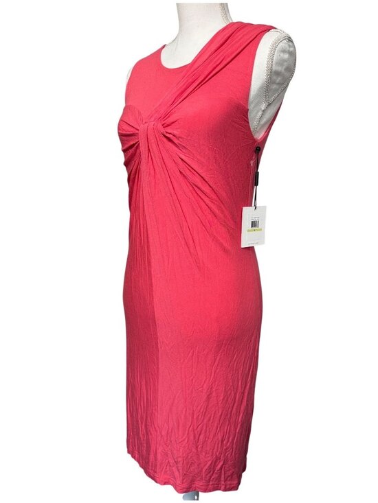 Calvin Klein Dresses & Skirts - Calvin Klein Coral Sleeveless Twist Front Sheath Dress 10 Rayon Blend Stretchy